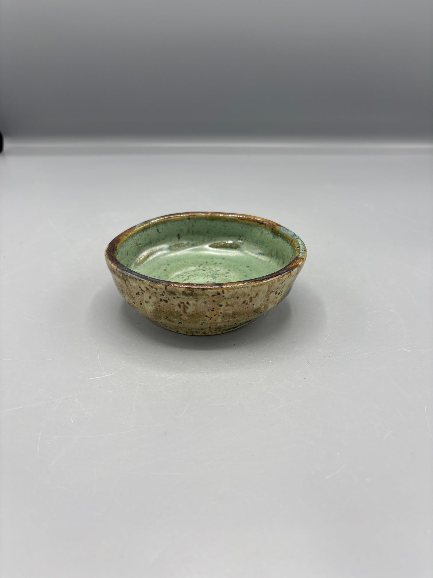 NC Pottery Shallow Sage green bowl
