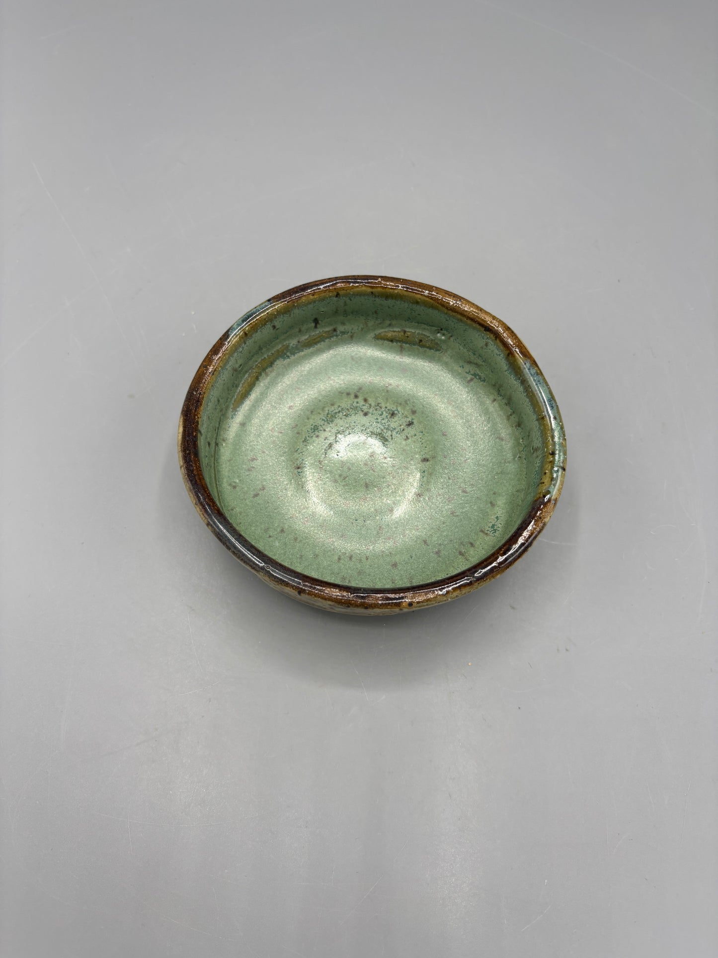 NC Pottery Shallow Sage green bowl