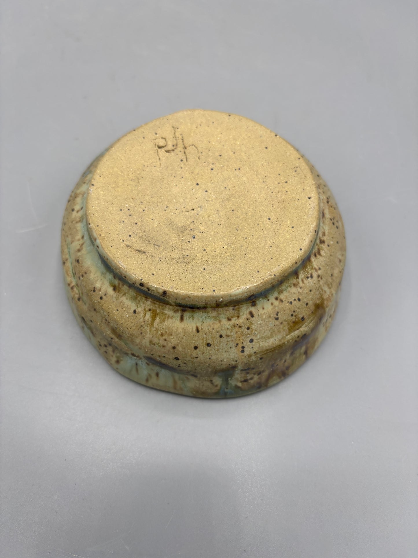 NC Pottery Shallow Sage green bowl