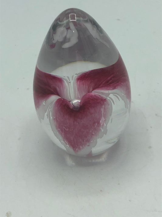 Glass eye studios 1996 flower egg paperweight