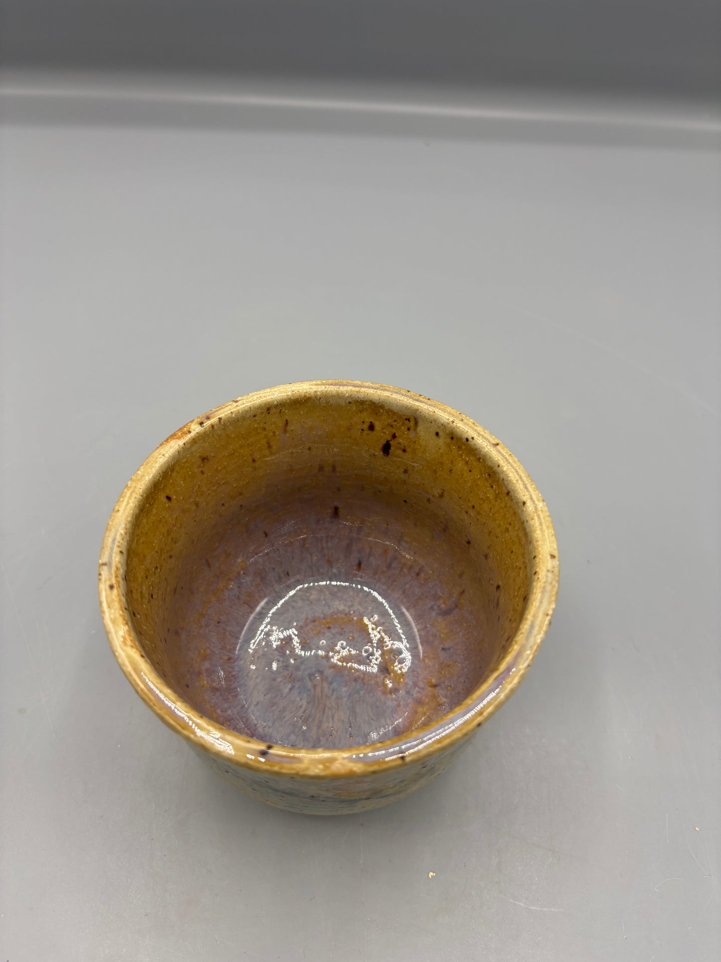Nc Pottery Blue & Brown speckled bowl