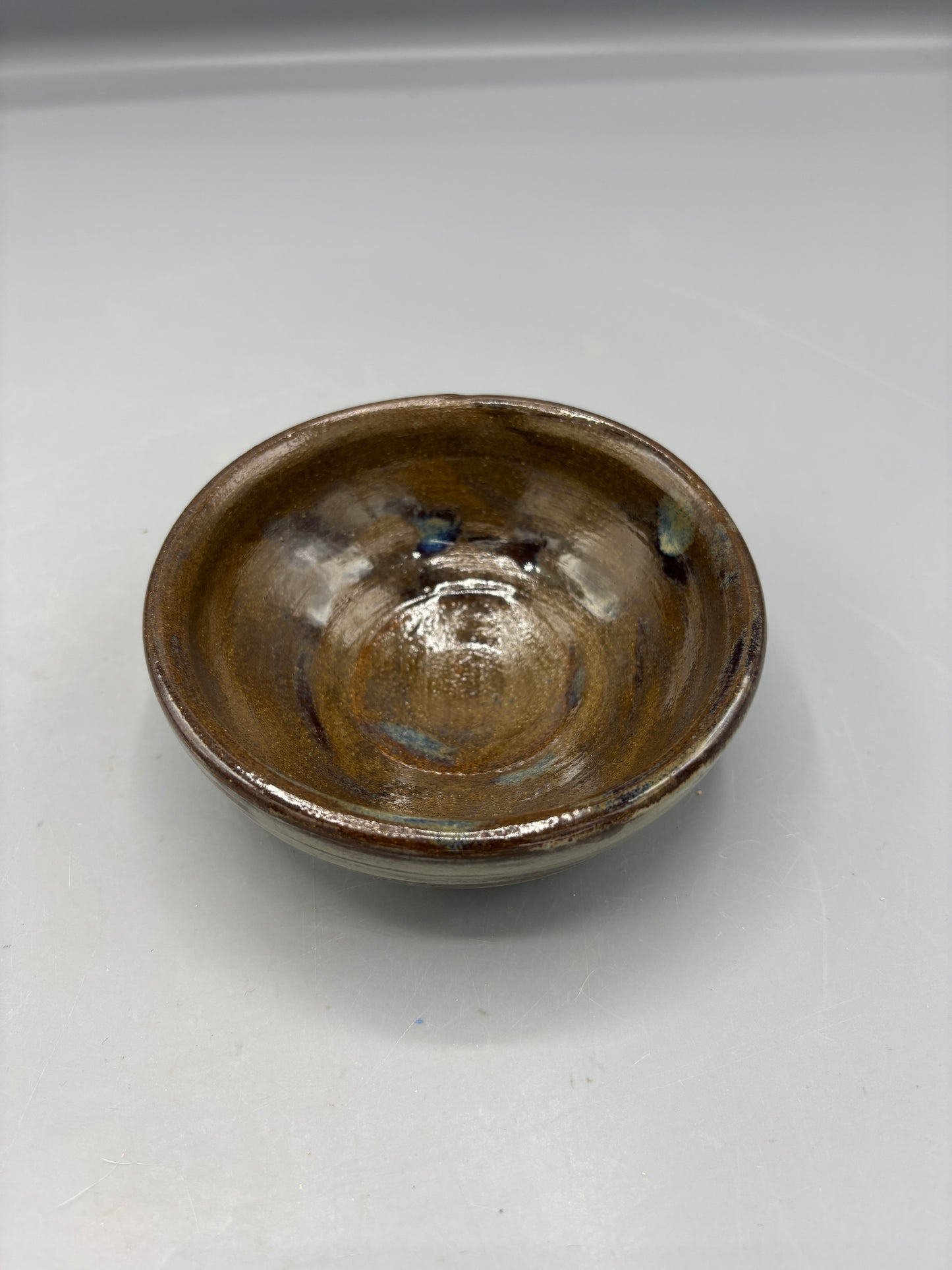 Nc Pottery brown glaze shallow bowl