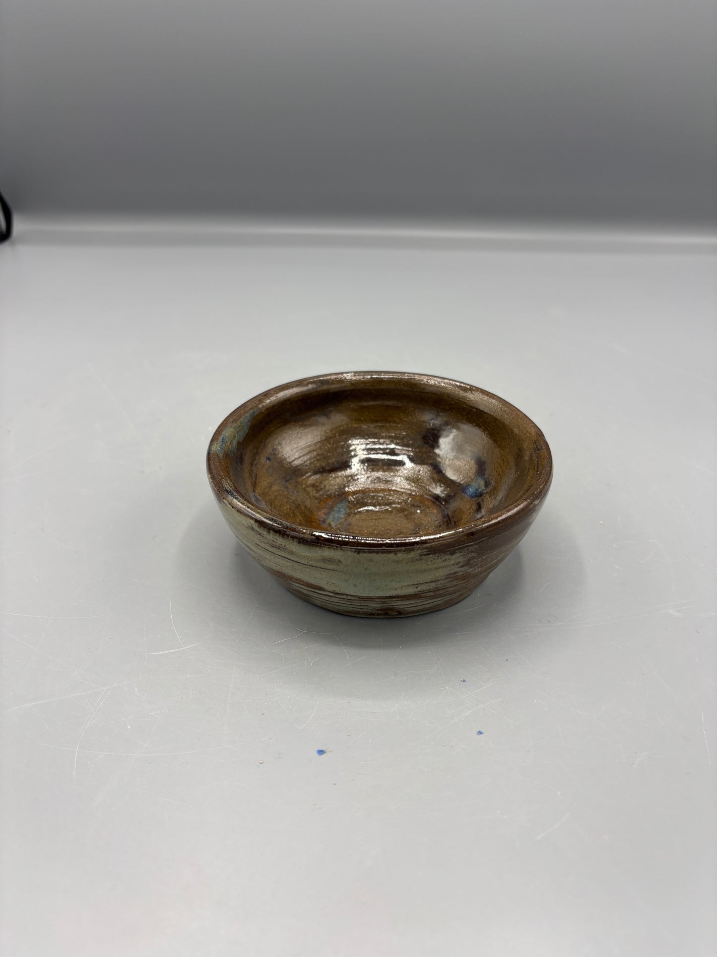 Nc Pottery brown glaze shallow bowl