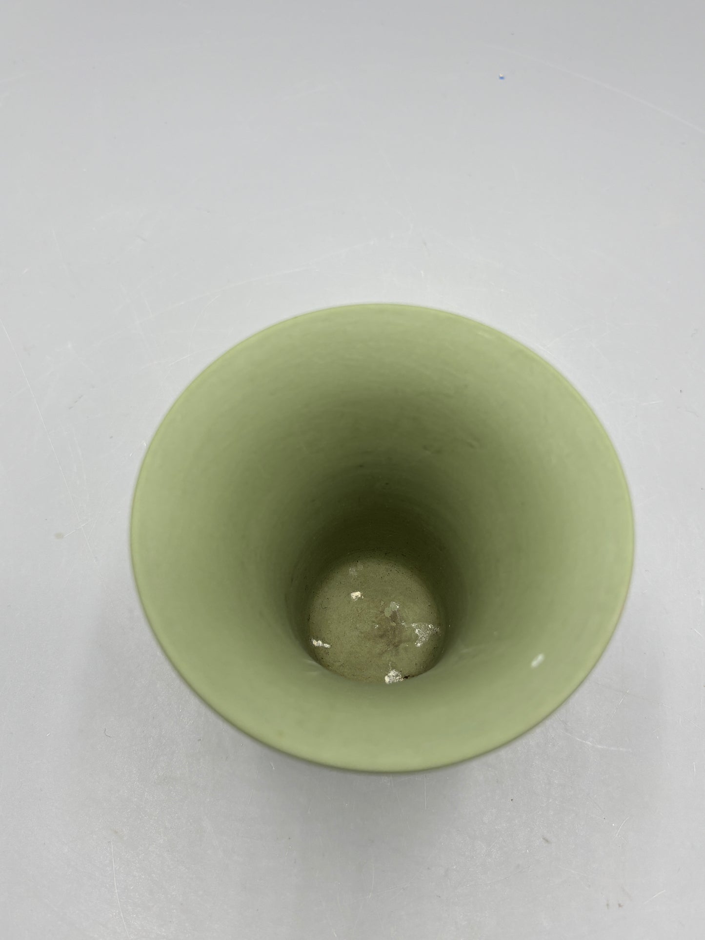 Green Jasperware Cupids Trumpet vase