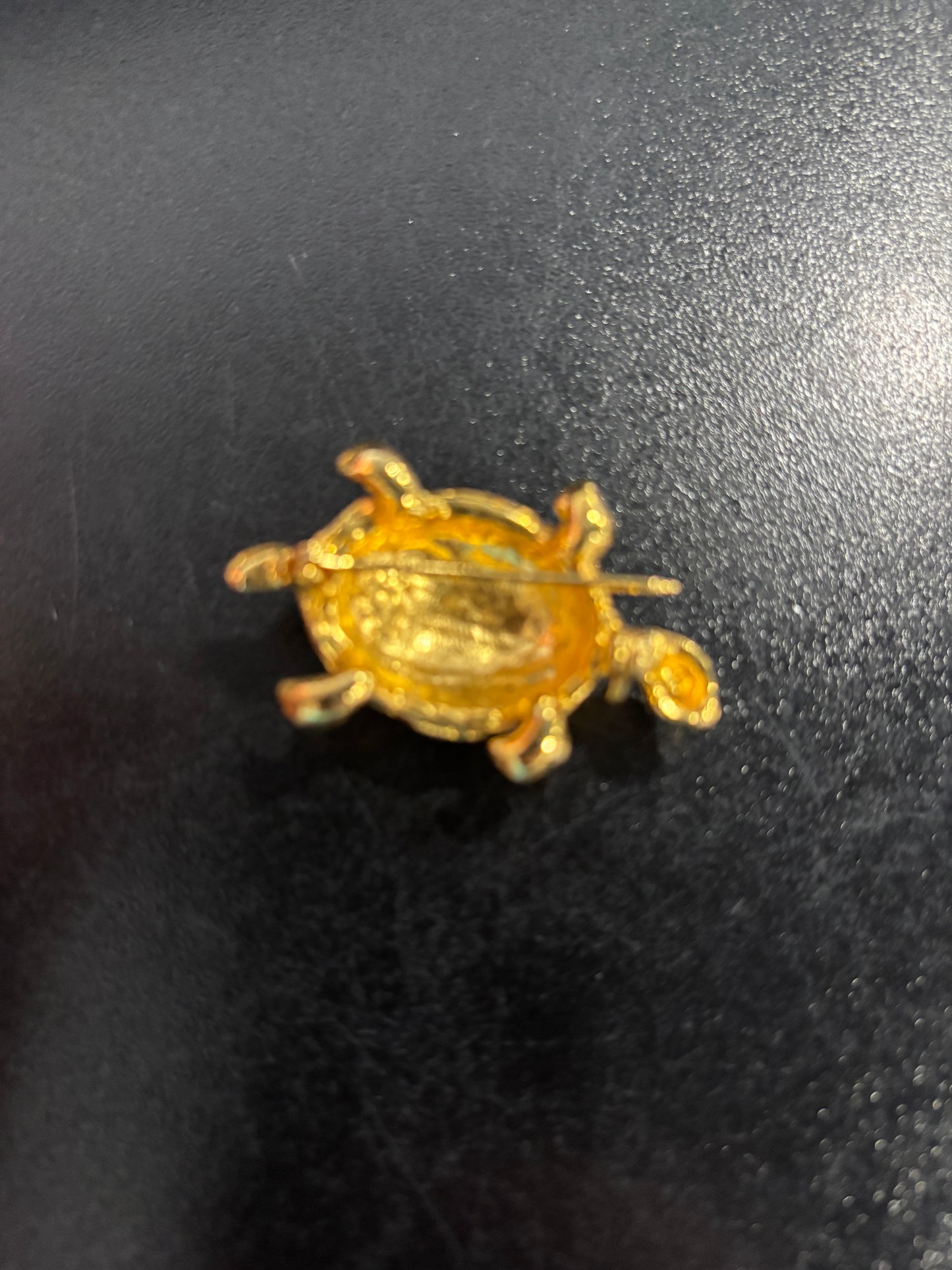 Enamel & Crystal turtle brooch
