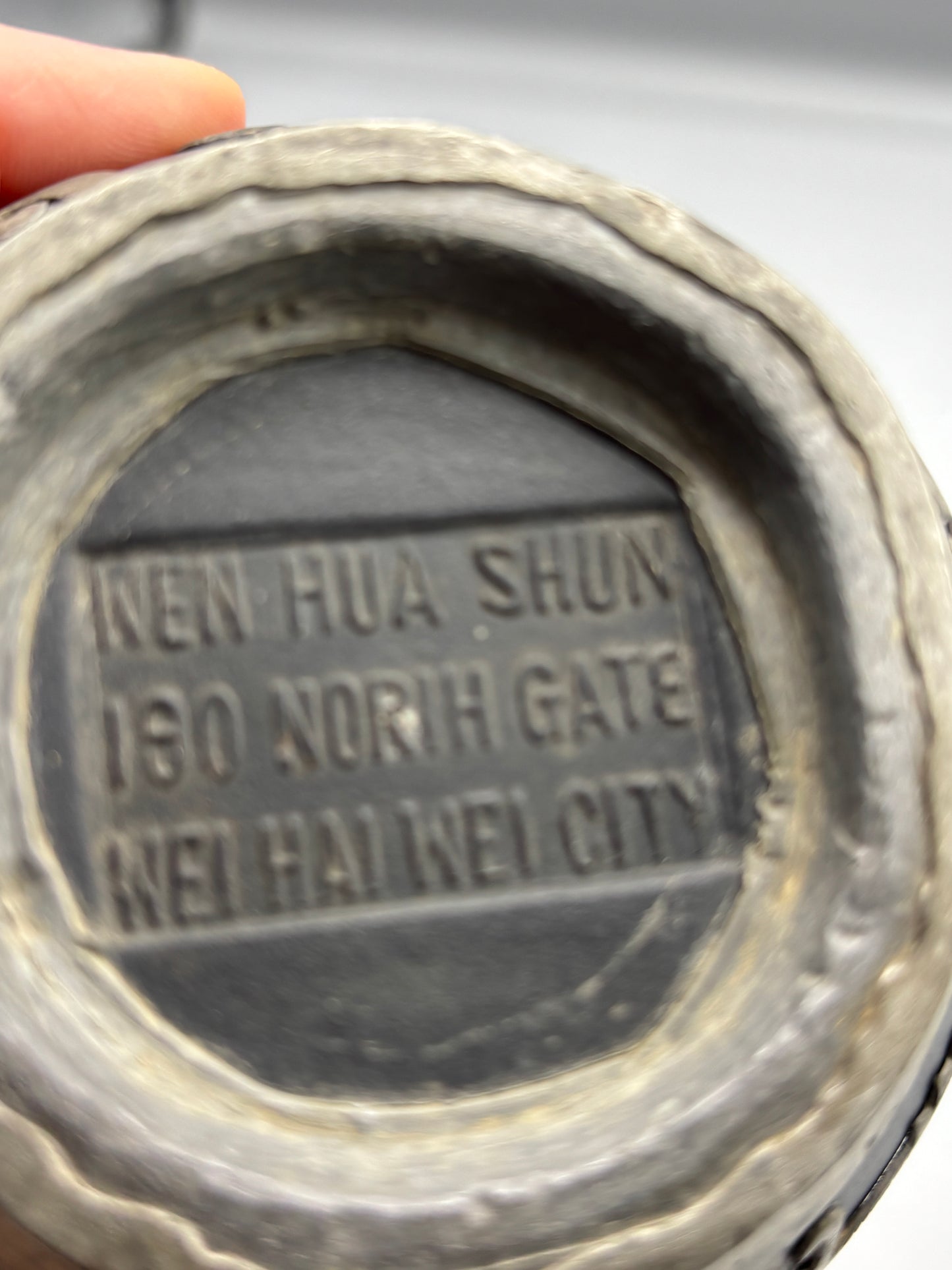 Chinese Yixing ceramic jar with Pewter