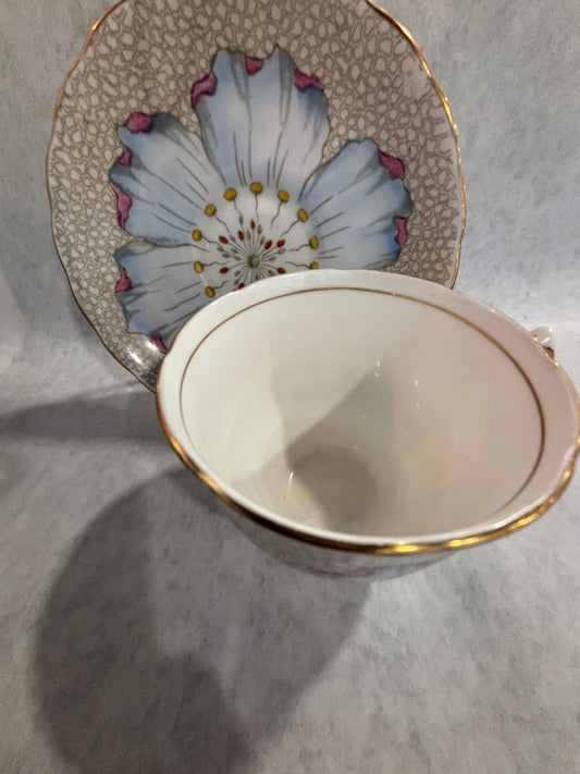 Tuscan Blue Poppy Lotus tea cup
