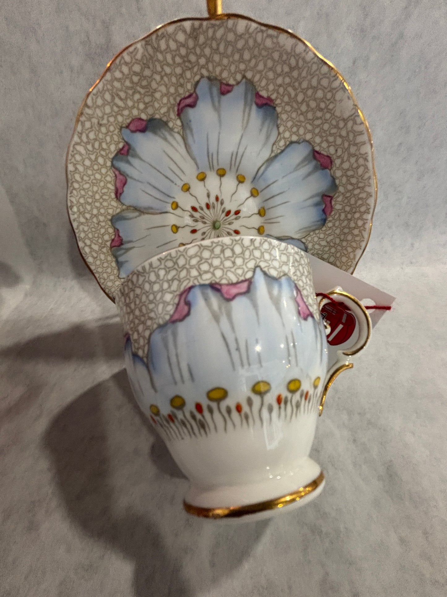 Tuscan Blue Poppy Lotus tea cup