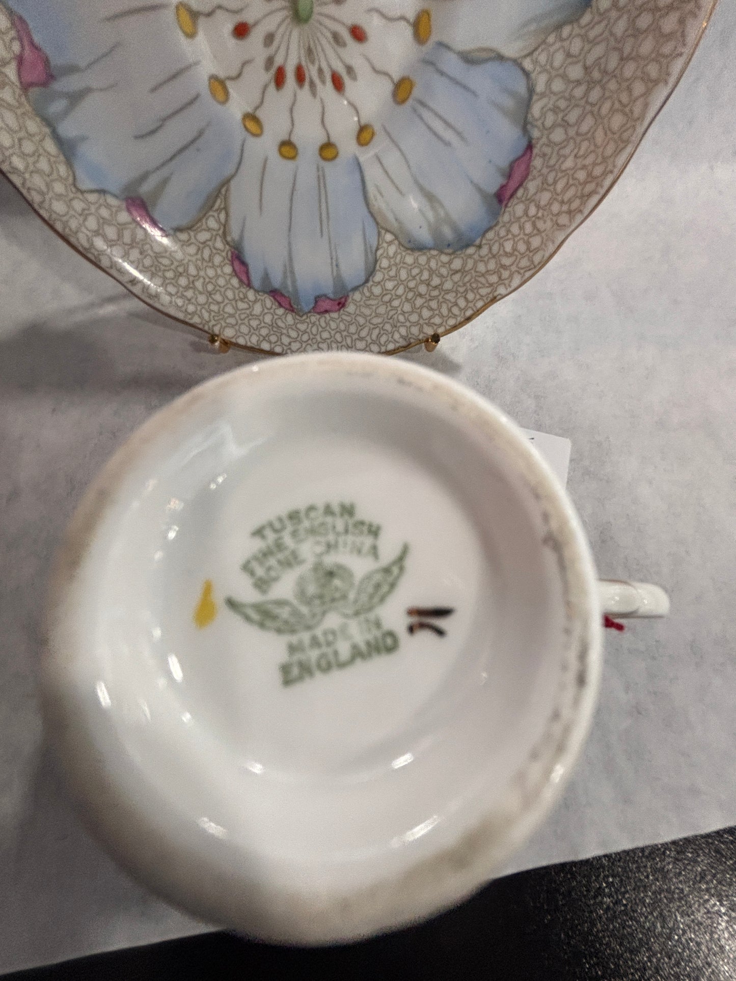 Tuscan Blue Poppy Lotus tea cup