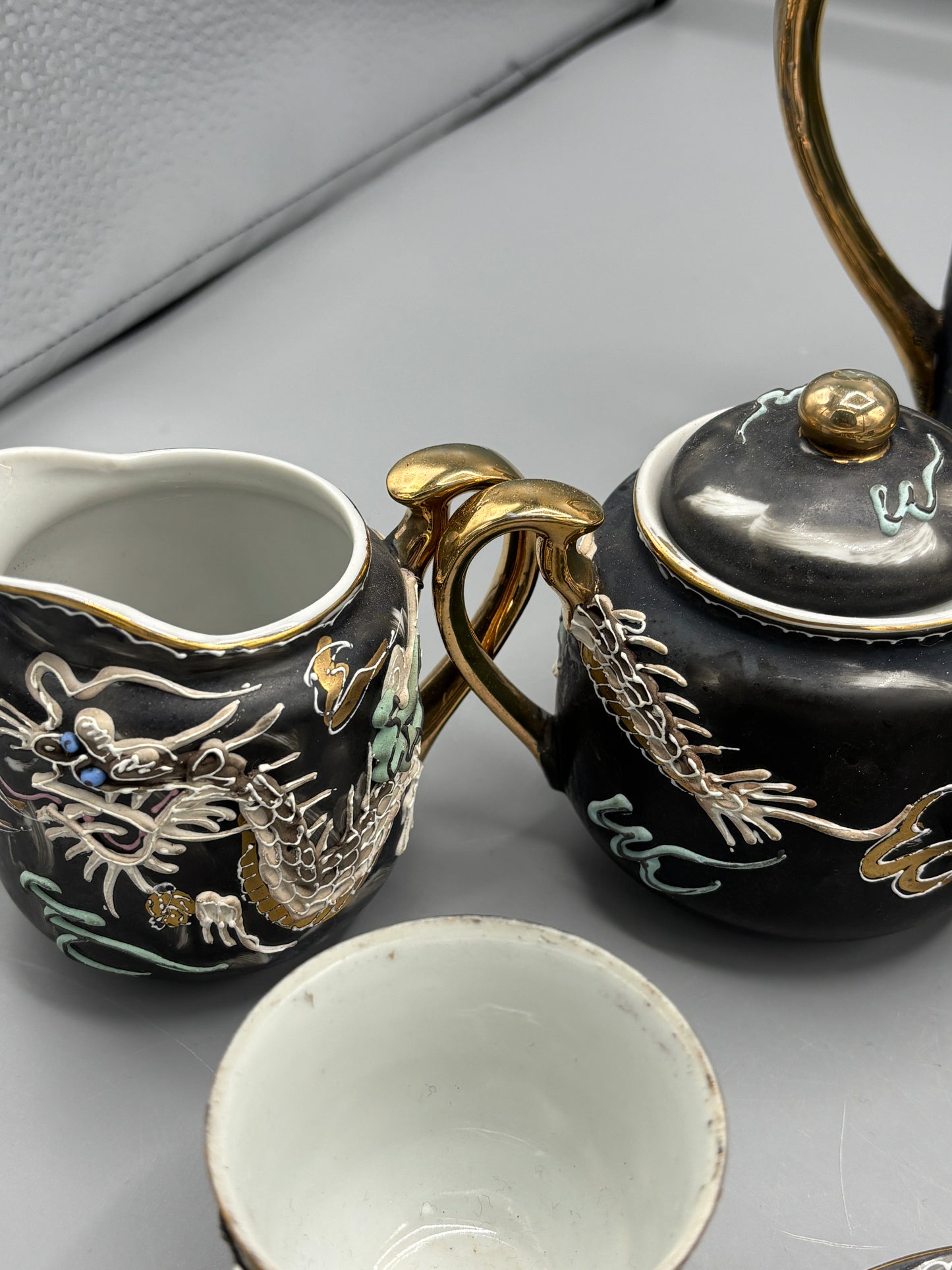 Japanese Dragon ware Moriage Tea Set