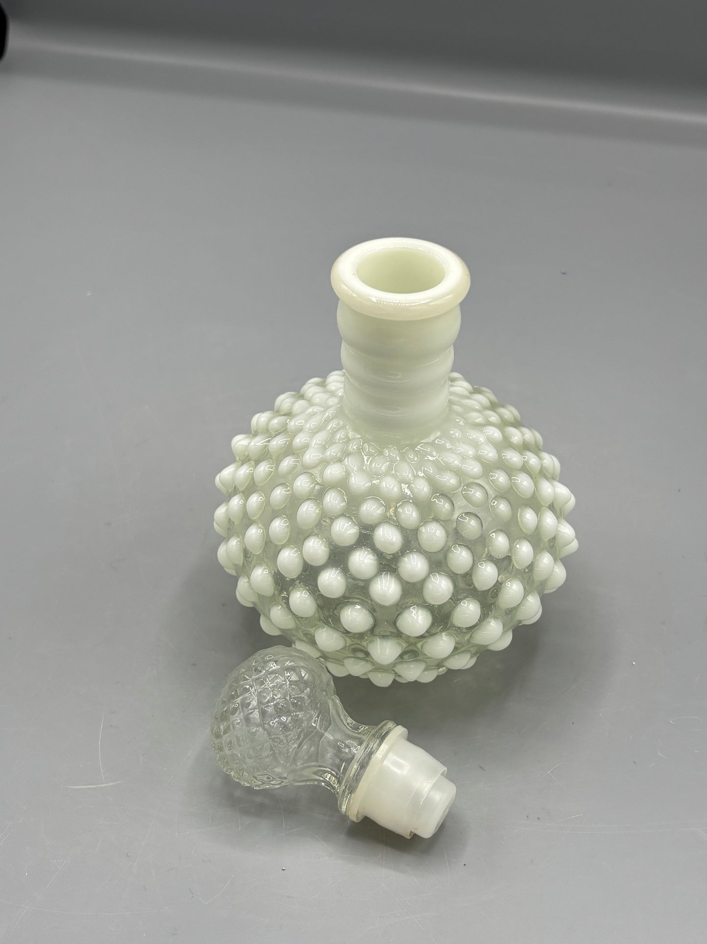 Moonstone Opalescent Hobnail perfume bottle