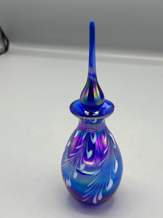 Cobalt blue iridescent bottle
