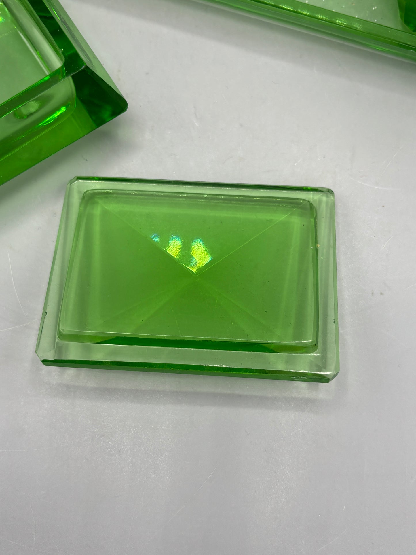 Art Deco green tray set