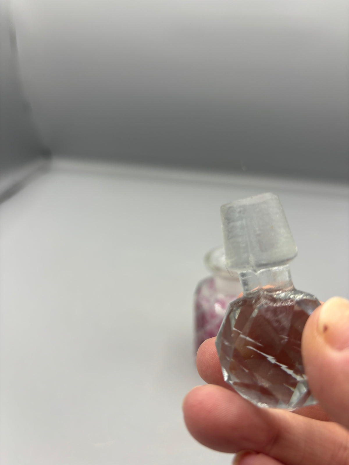 Vintage Twos Company Red glass perfume bottle