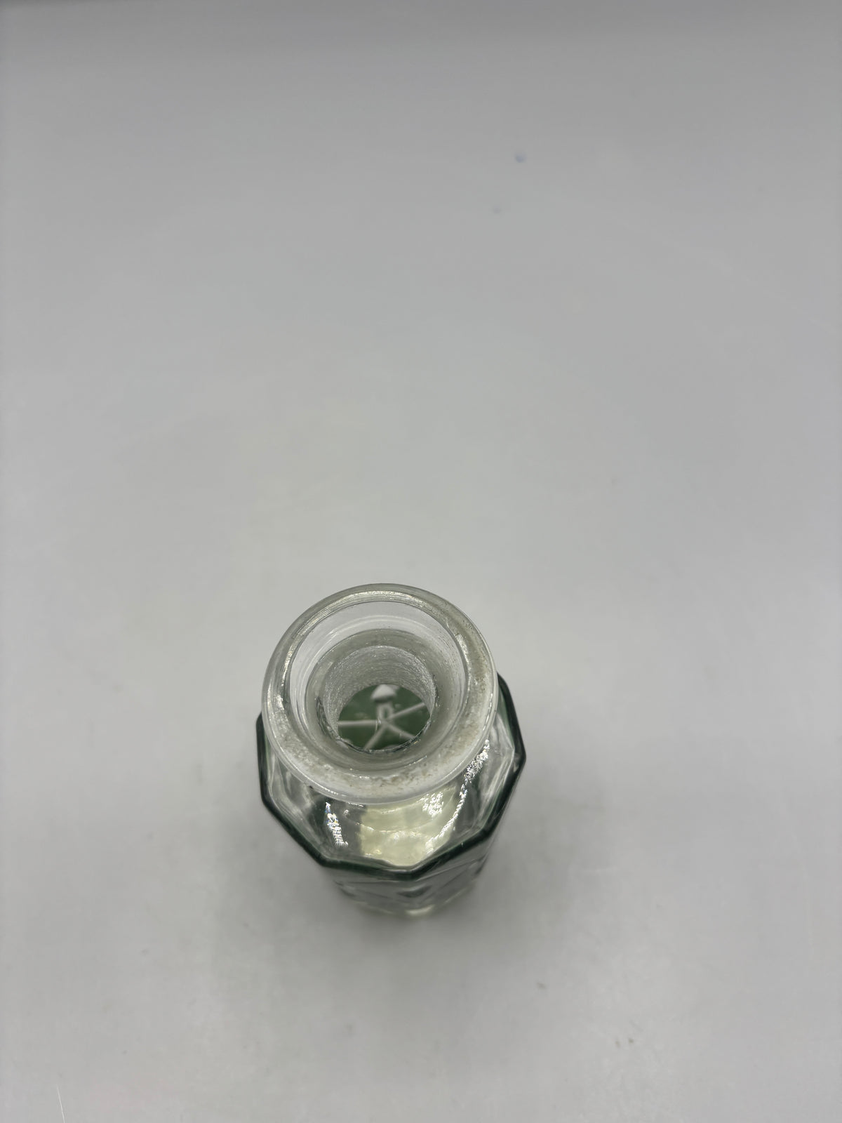 Vintage Twos Company Green glass perfume bottle