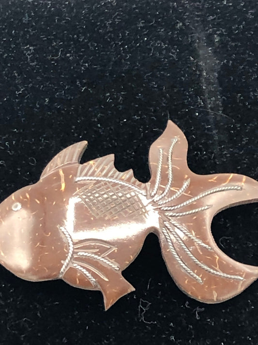 Brown Goldfish Brooch