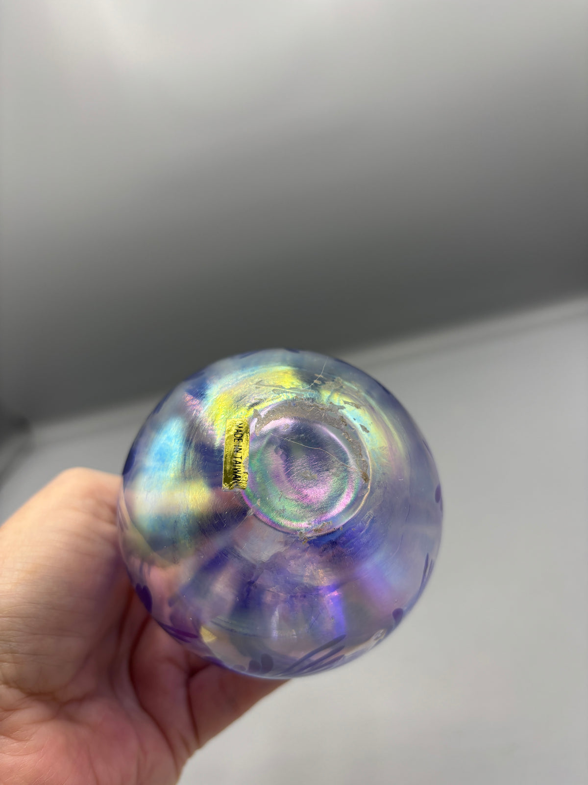 Vintage Iridescent art glass perfume bottle