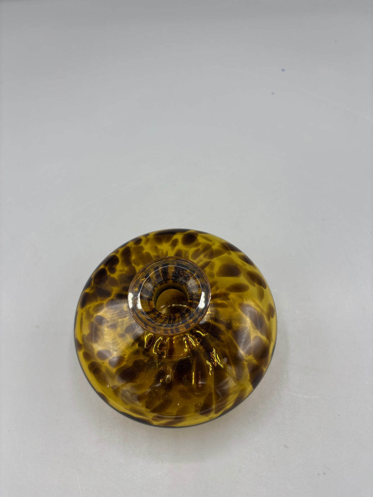 Vintage art glass Amber tortoise perfume bottle