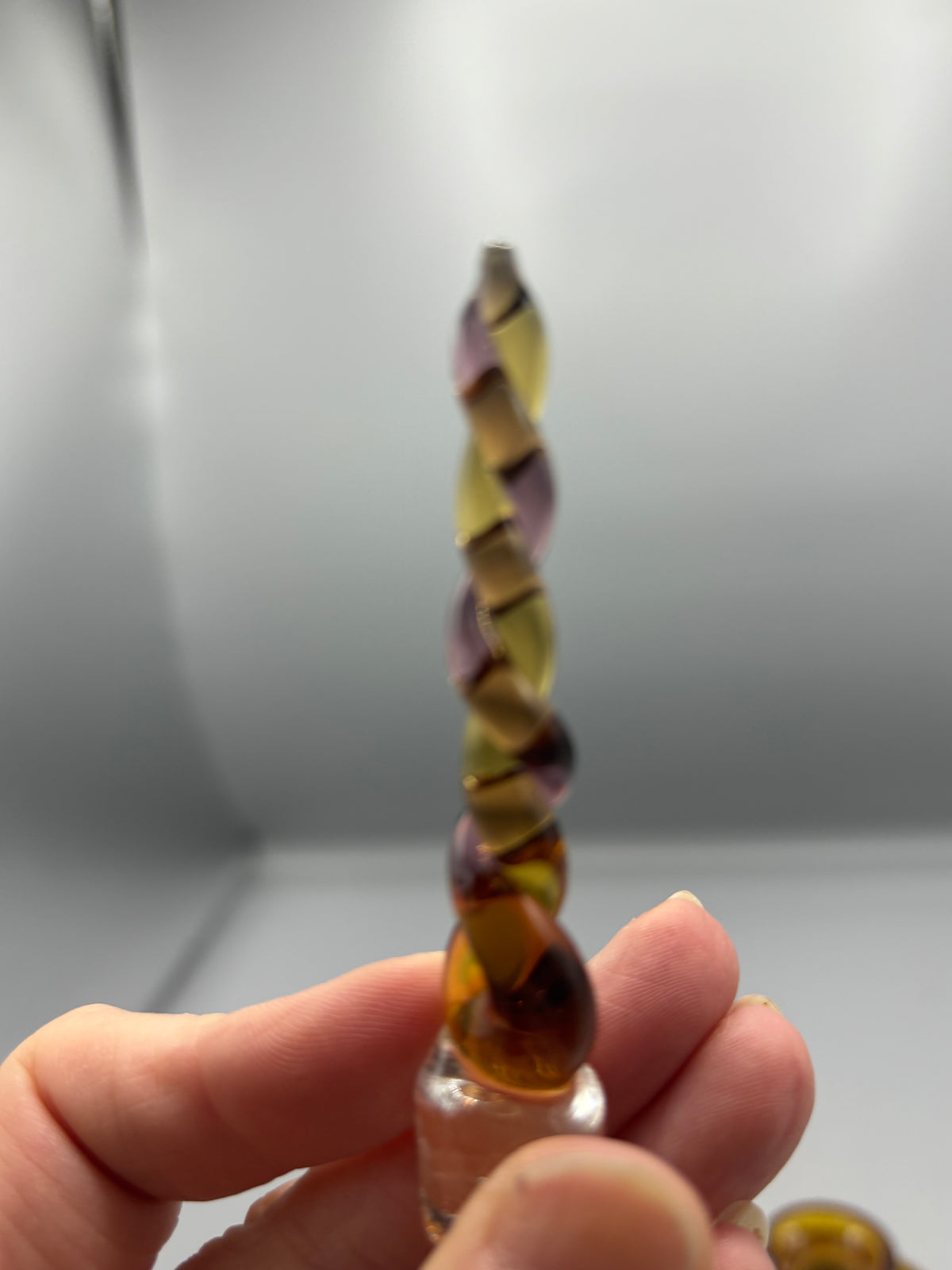 Vintage Amber glass with Twisted stopper