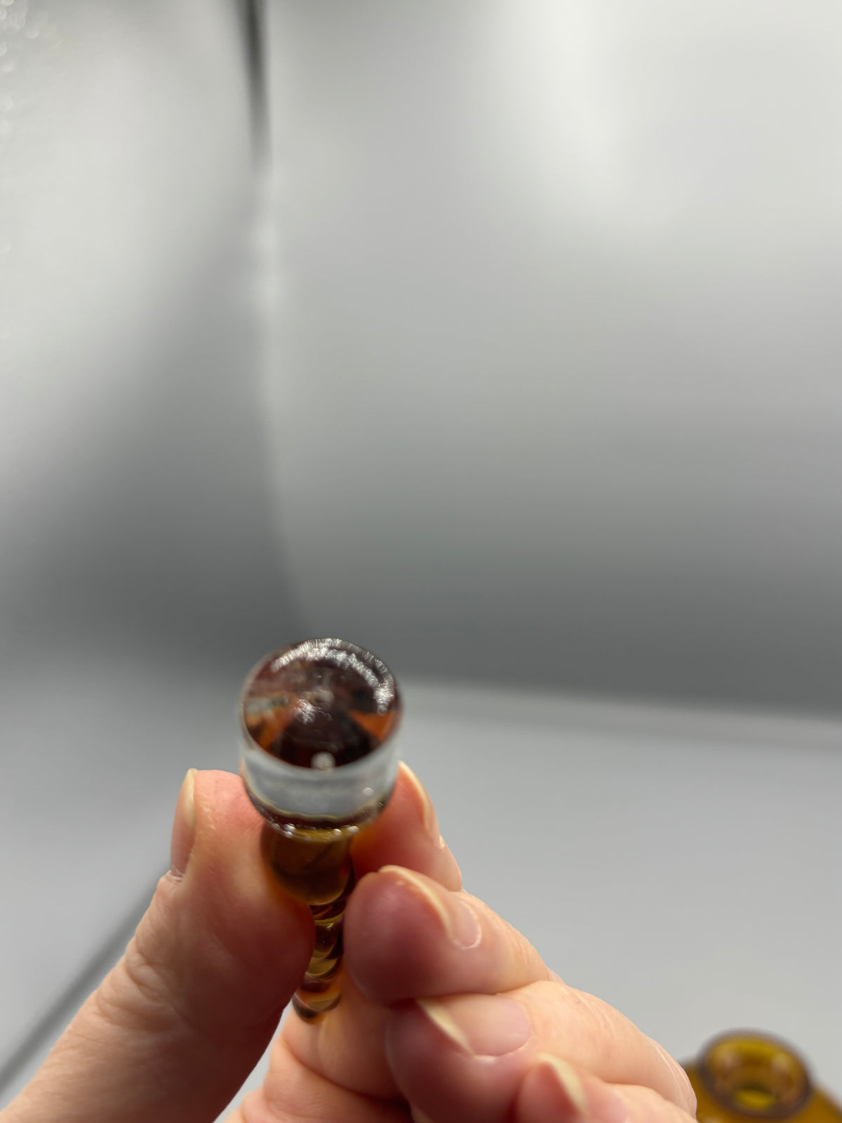 Vintage Amber glass with Twisted stopper
