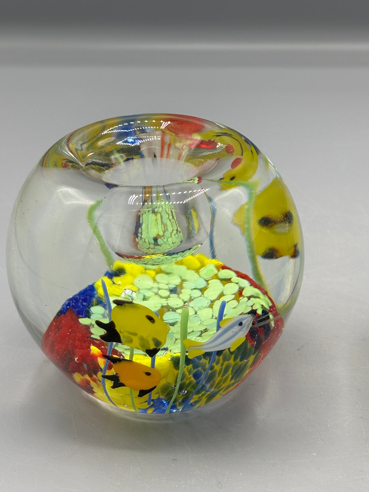 Pair of Hand Blown art glass candle holders