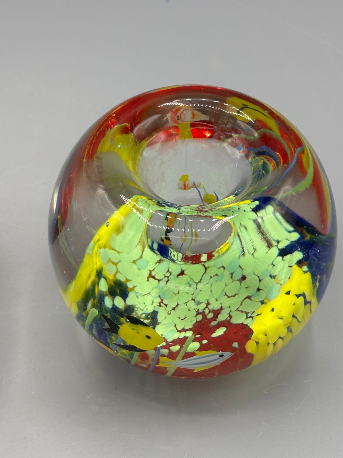 Pair of Hand Blown art glass candle holders