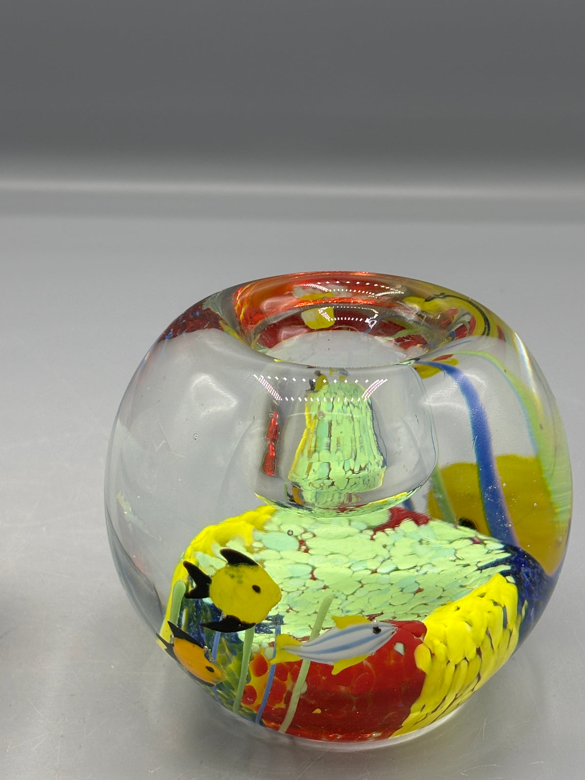 Pair of Hand Blown art glass candle holders