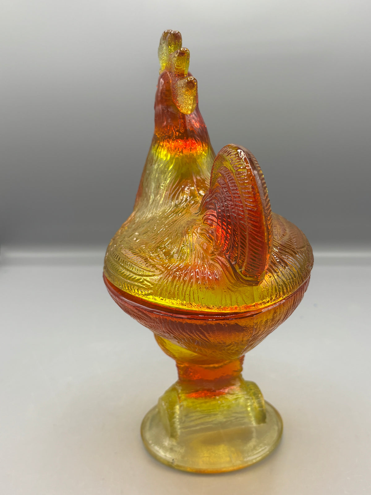 Vintage Honey Amber glass rooster