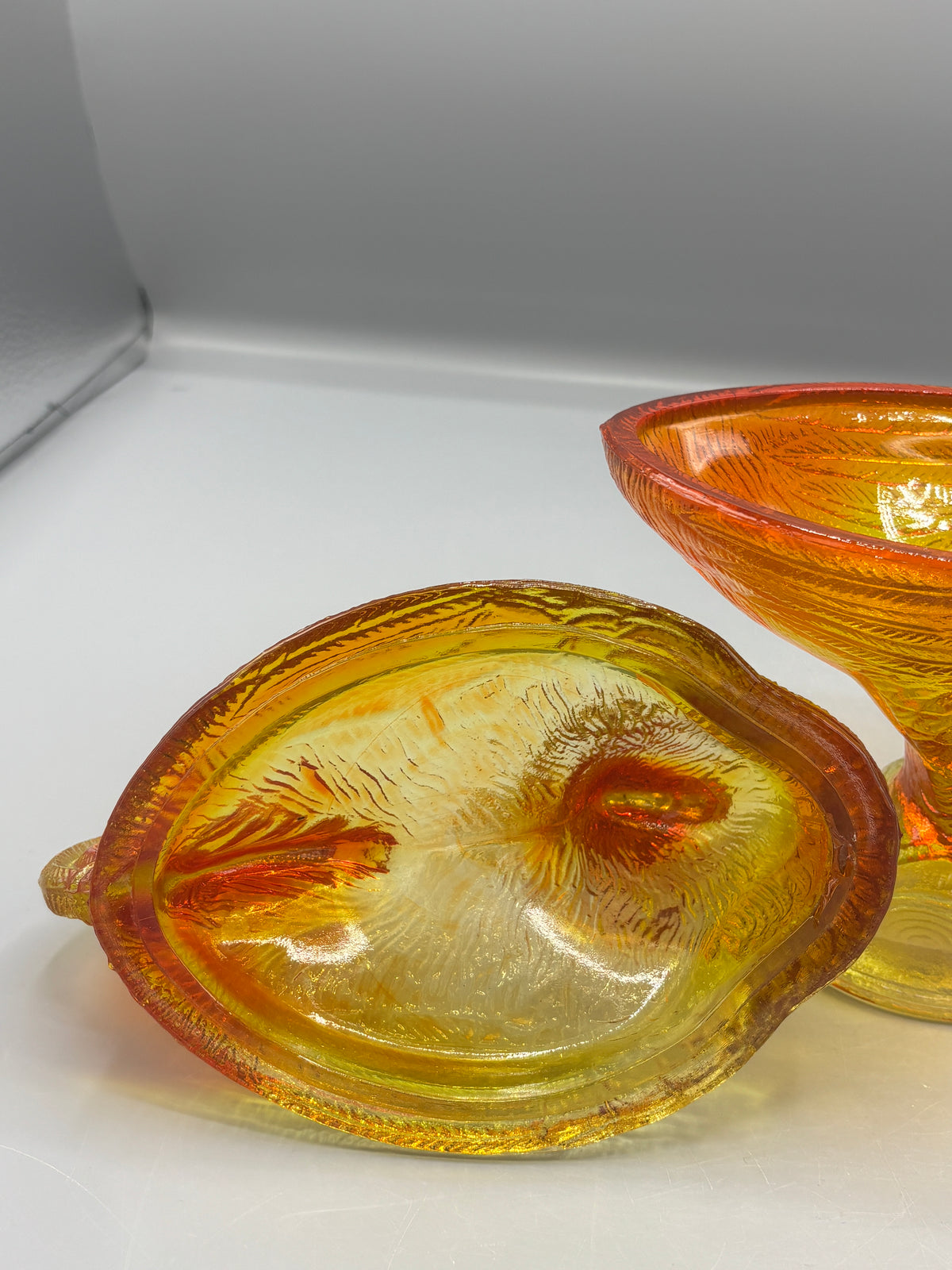 Vintage Honey Amber glass rooster