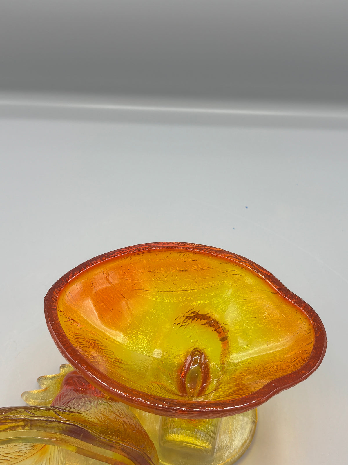 Vintage Honey Amber glass rooster