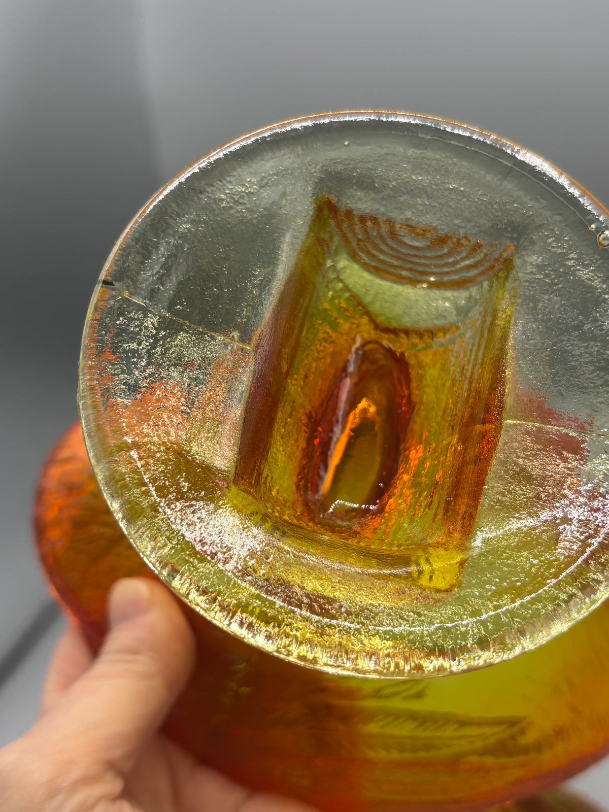 Vintage Honey Amber glass rooster
