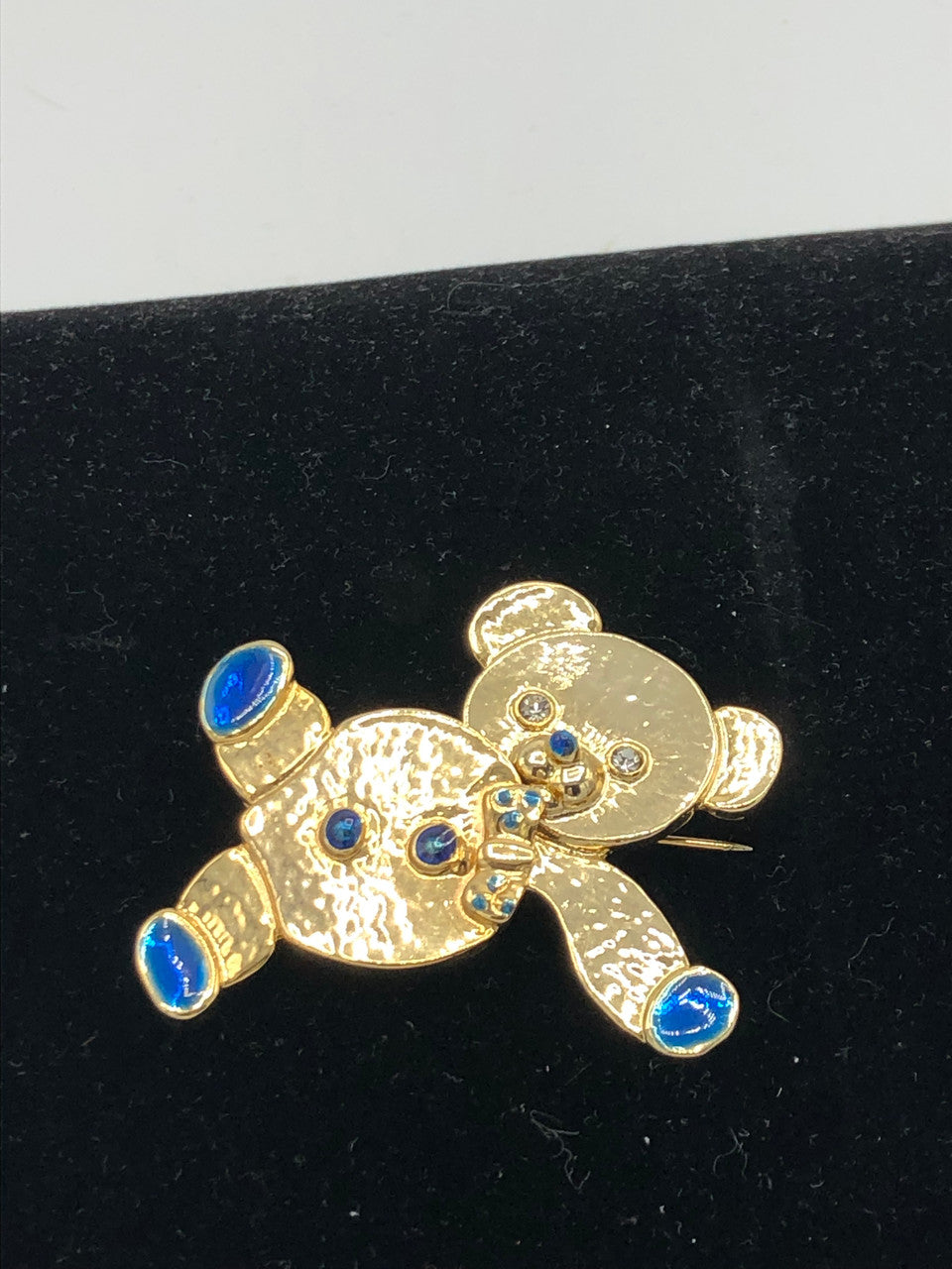 Gold tone Movable Bear brooch