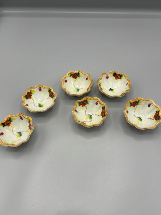 Vintage Nippon hand painted porcelain salt cellars