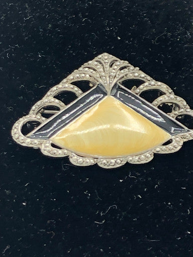 Silver tone Art Deco Brooch