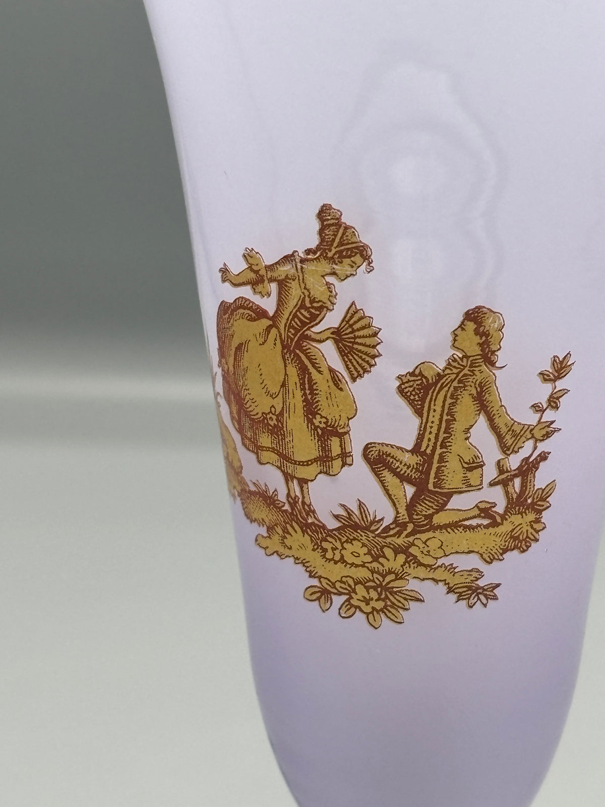 Vintage Venetian mouth blown opaline glass Champagne flute