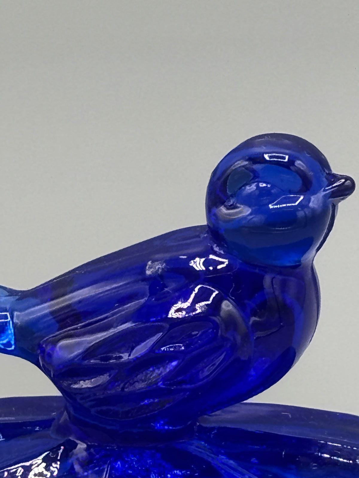 Vintage Hofbauer cobalt blue crystal trinket box