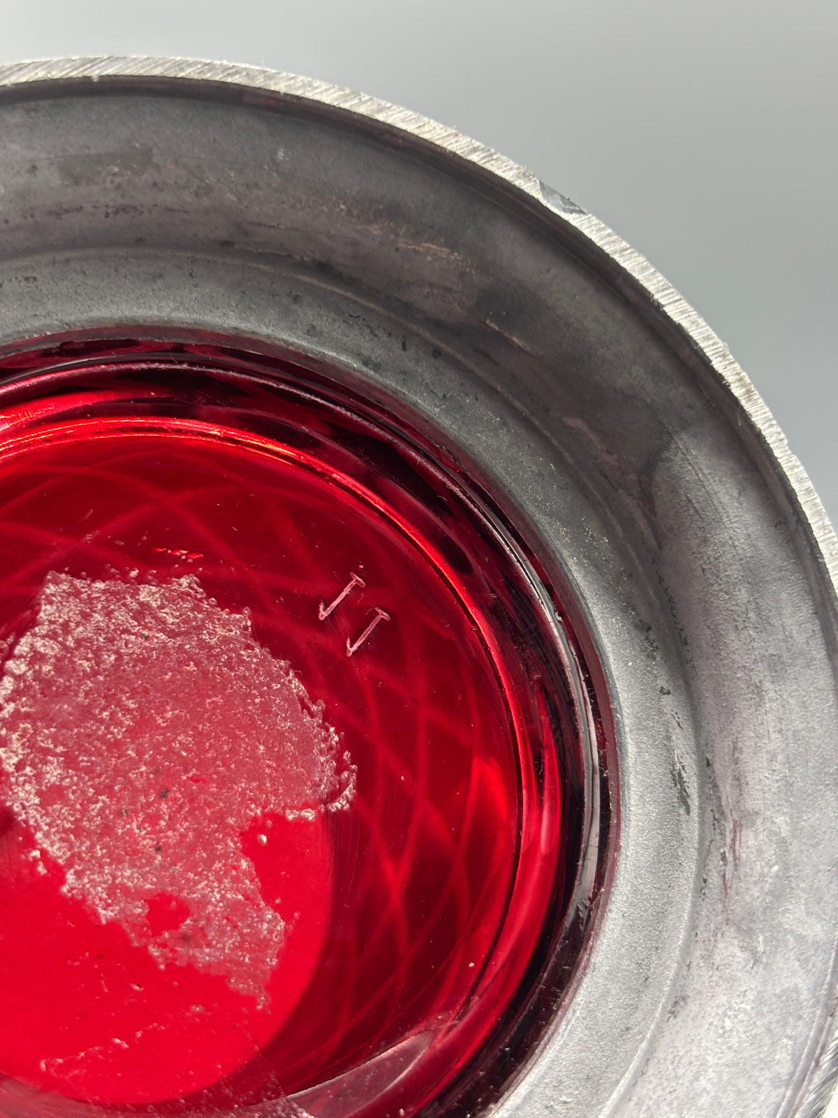 Vintage Ruby Red cut to clear glass