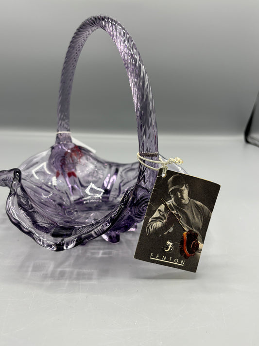 Vintage Fenton 95th Anniversary Thistle pattern basket