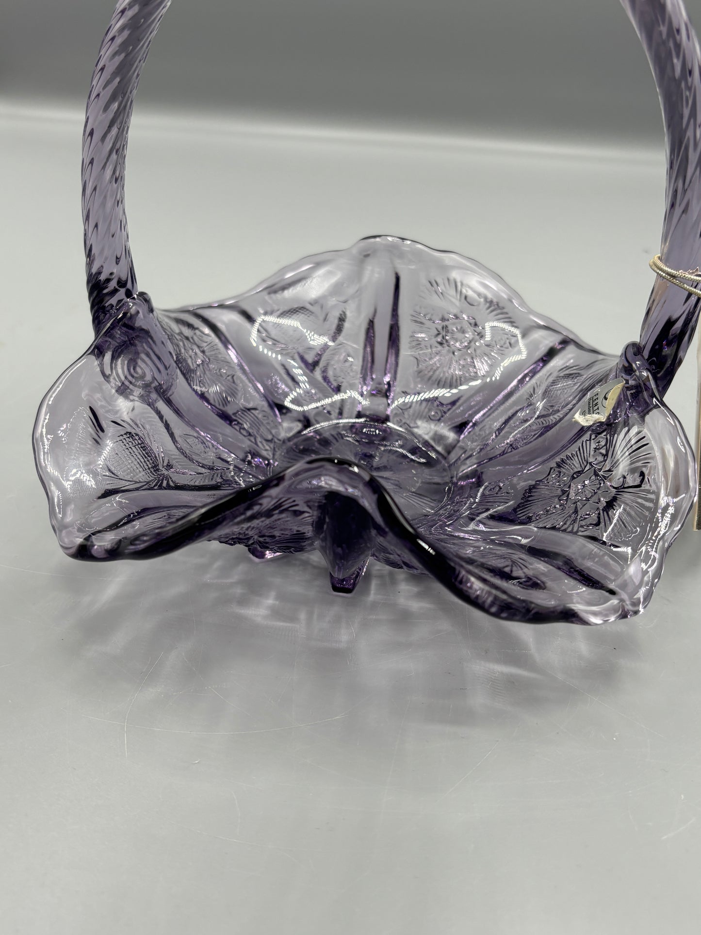 Vintage Fenton 95th Anniversary Thistle pattern basket