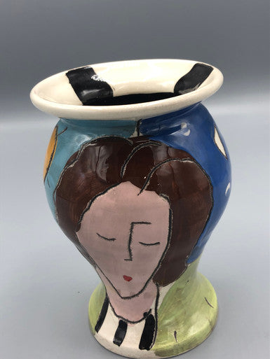 Ceramic face Vase " Believe in yourself"