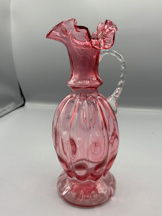 Vintage Fenton cranberry glass pitcher