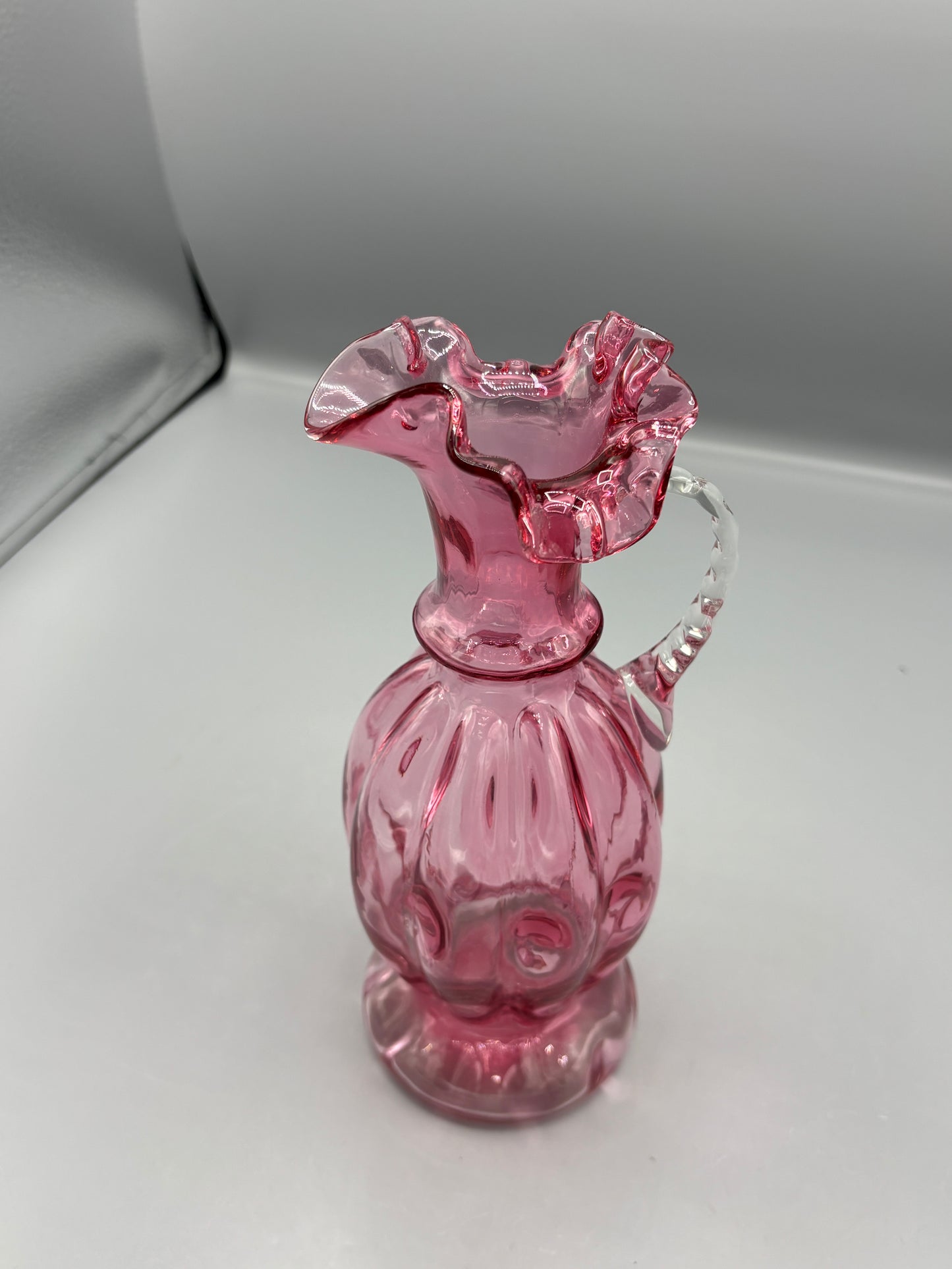 Vintage Fenton cranberry glass pitcher