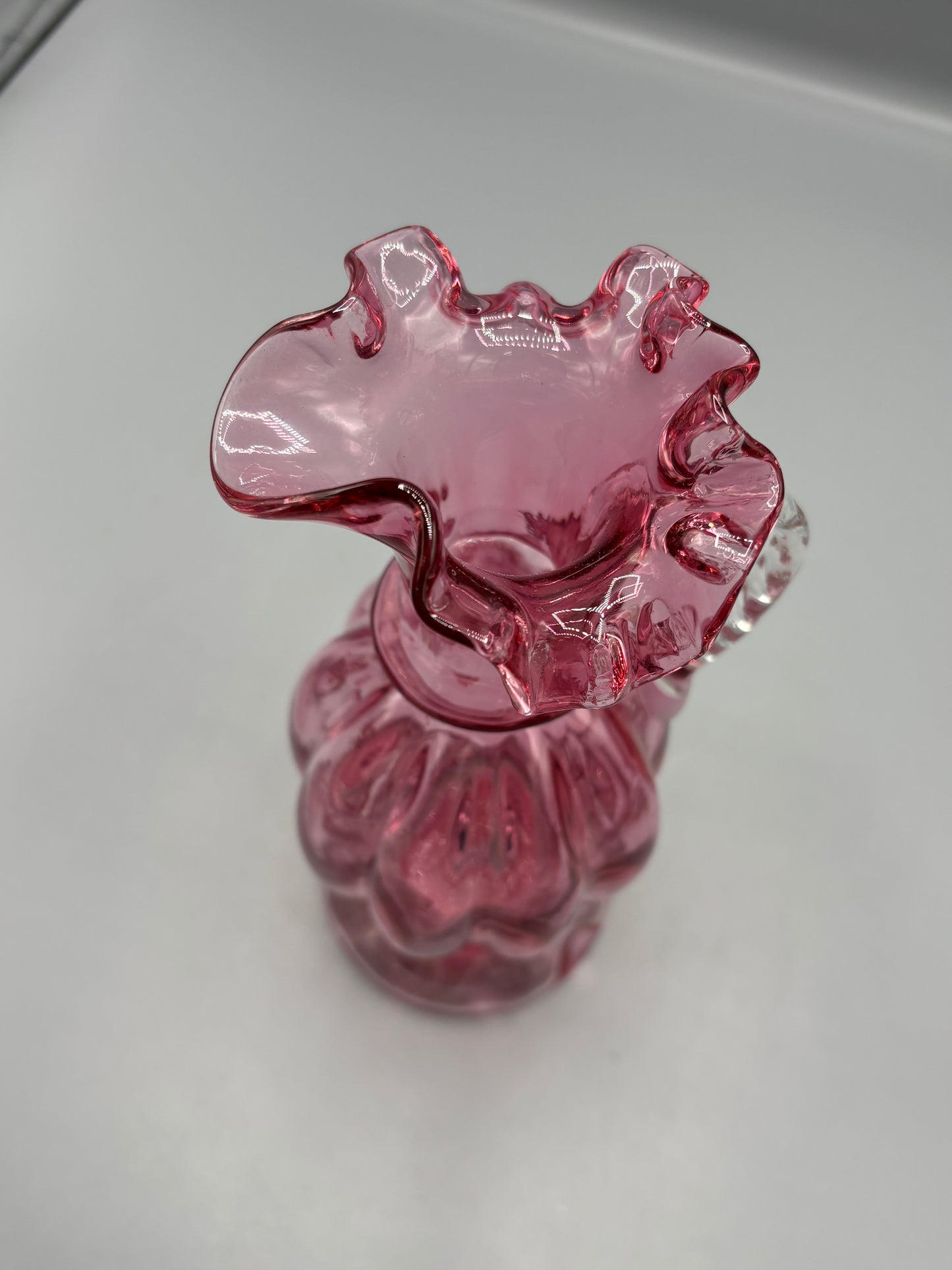 Vintage Fenton cranberry glass pitcher