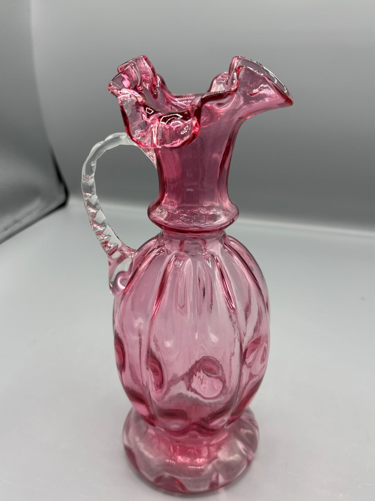 Vintage Fenton cranberry glass pitcher