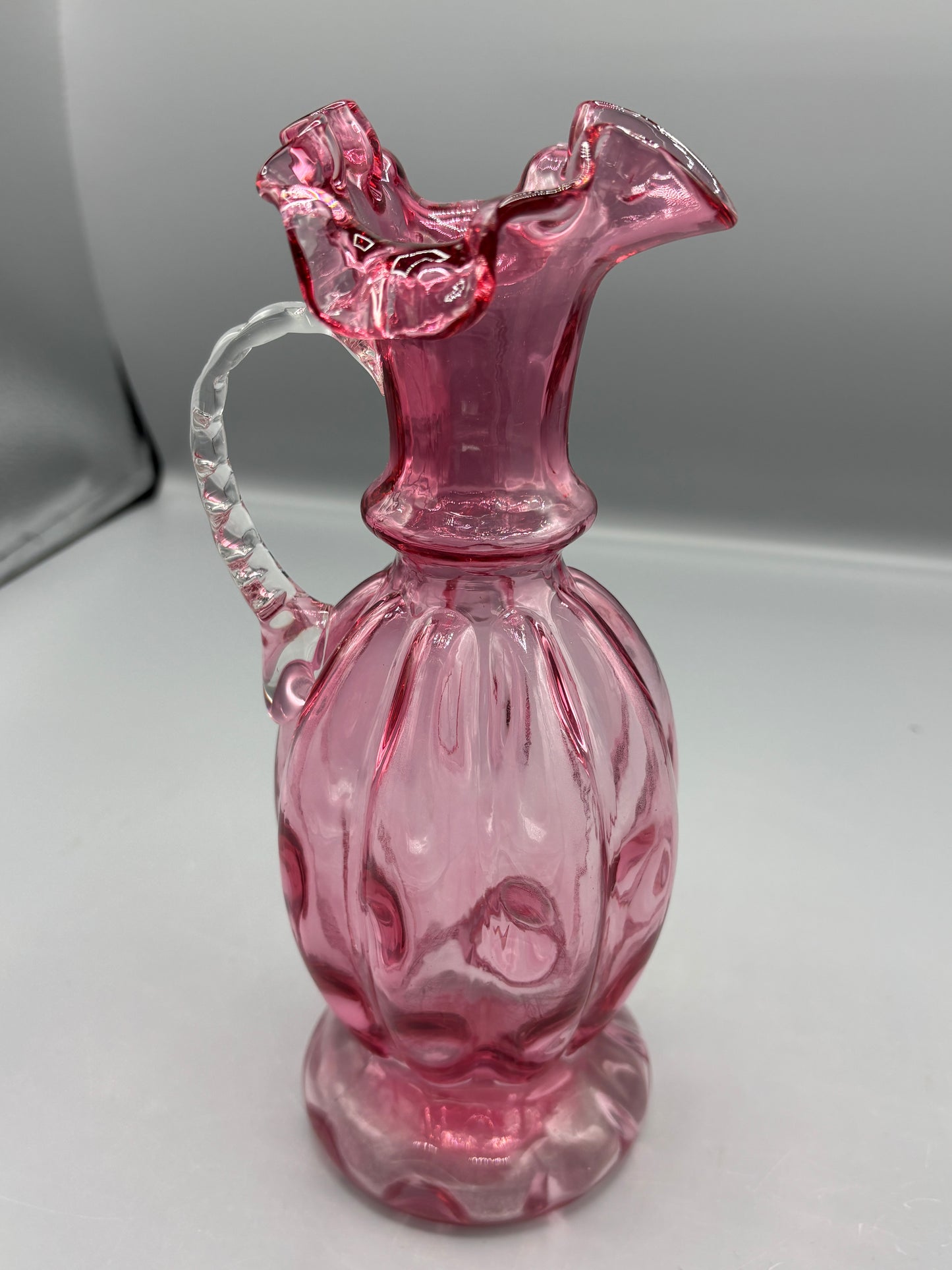 Vintage Fenton cranberry glass pitcher
