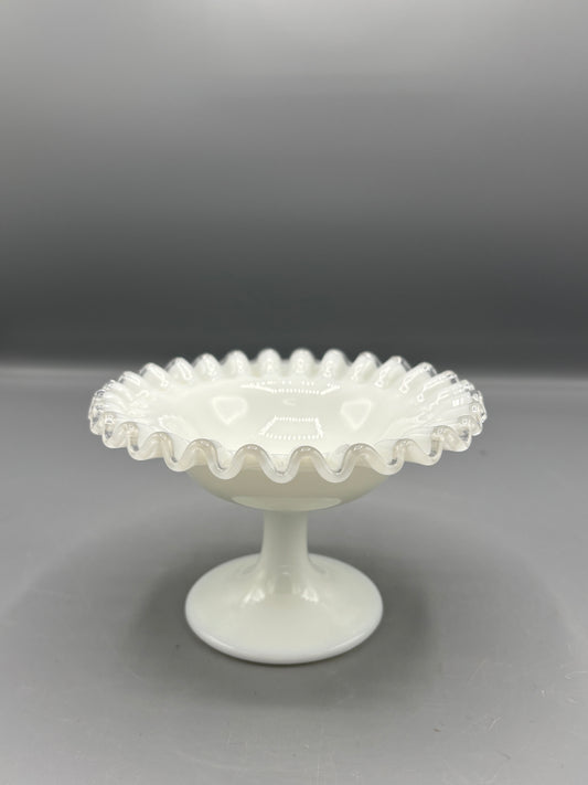 Vintage Fenton silver crest candy dish