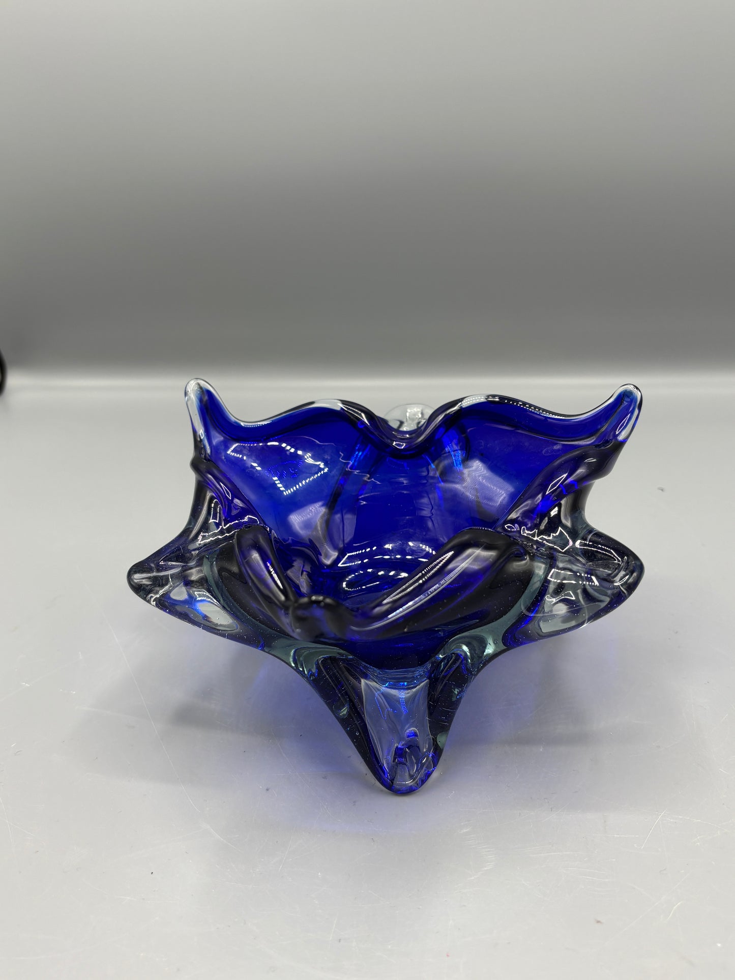 70 Cobalt blue heavy Murano trinket dish