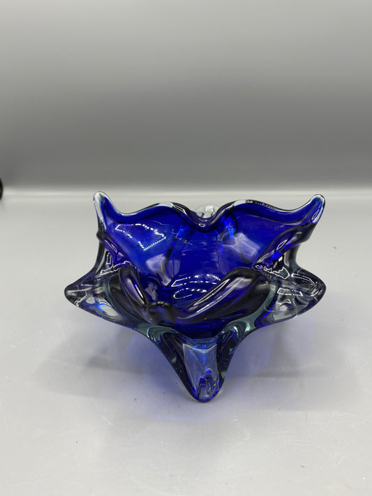 70 Cobalt blue heavy Murano trinket dish