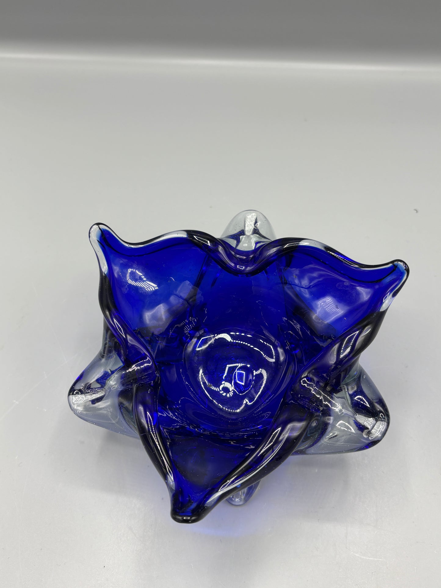 70 Cobalt blue heavy Murano trinket dish