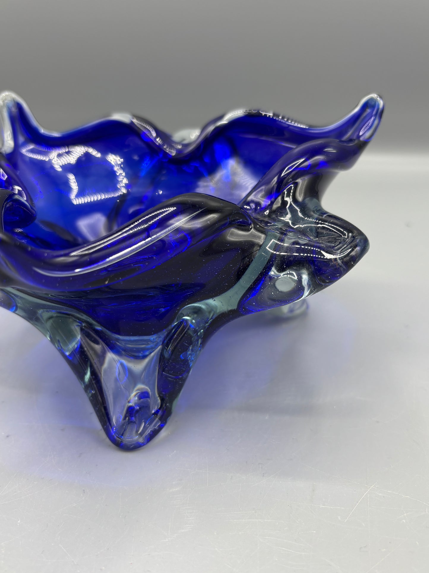70 Cobalt blue heavy Murano trinket dish